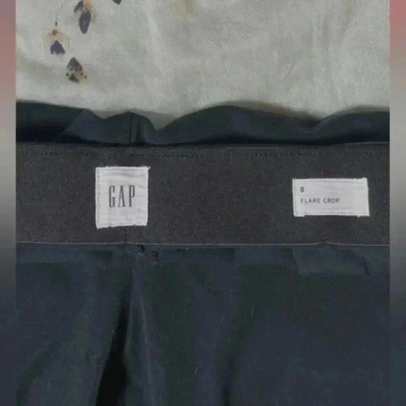 Gap High Rise Crop Flare Stretch Pants Black Women's Size 8 - Picture 4 of 7
